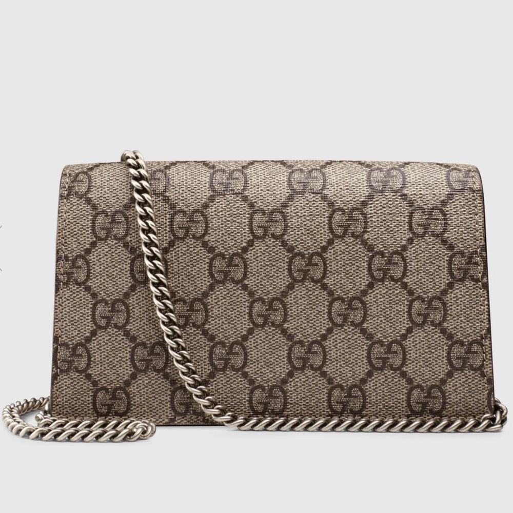 Like NEW! Gucci Dionysus GG Supreme Super Mini Bag Beige w/Taupe Suede Trim - Picture 3 of 16